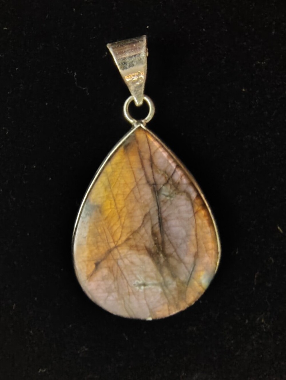 Purple Labradorite Teardrop Pendant